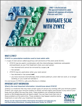 Image of ZYNYZ patient brochure